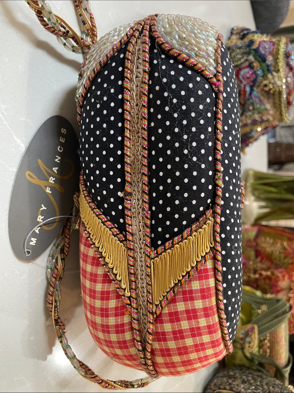 Mary Frances Vintage with Tags Embellished Multi-Color Floral Bag - Picture 6 of 14